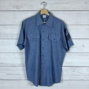 Vintage Seafarer Button Short Sleeve Shirt Large